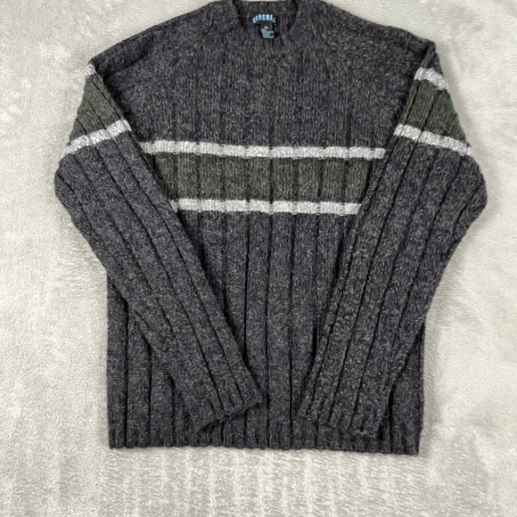 Concrete Mix Sweater L Grandpa 90s Minimalist Dad Style Old Money Preppy Hipster - Picture 6 of 8